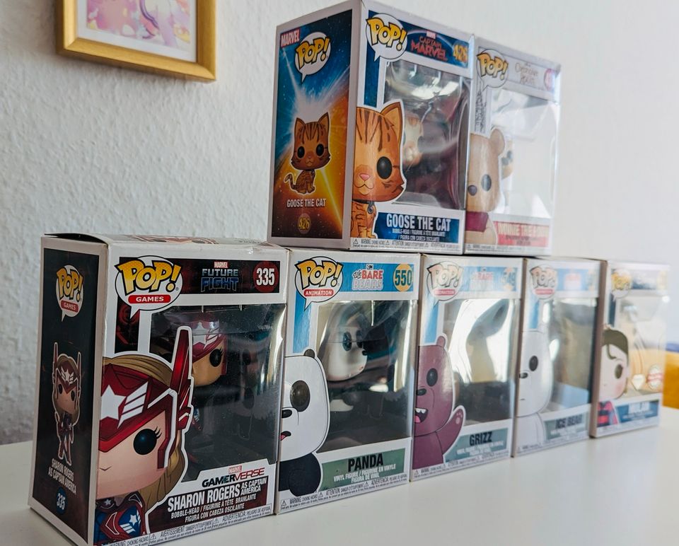 7 Funko Pop Vinyl Figuren (Marvel, Disney, We bare Bears…) in Berlin