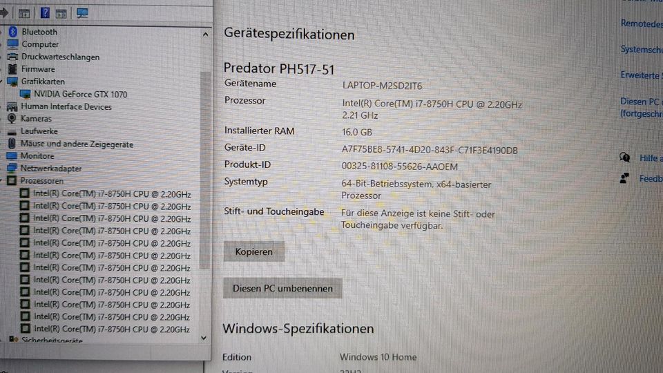 Laptop Acer GAMING Helios 500. GTX 1070 8GB/intel i7/144Hz/SSD in Düsseldorf