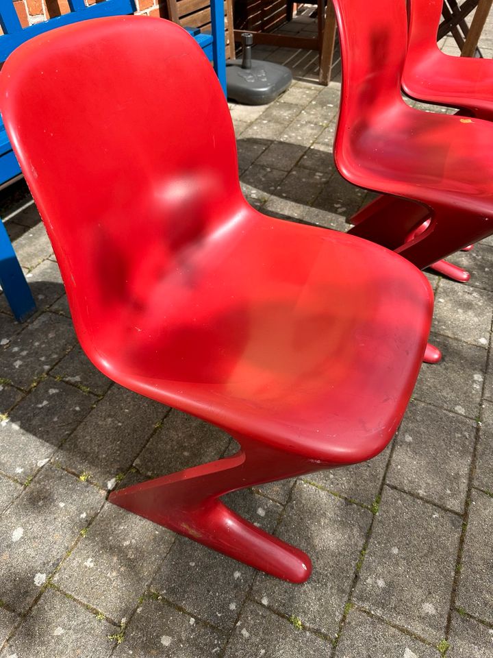 4 DDR Stühle rot Z Stuhl in Erfurt