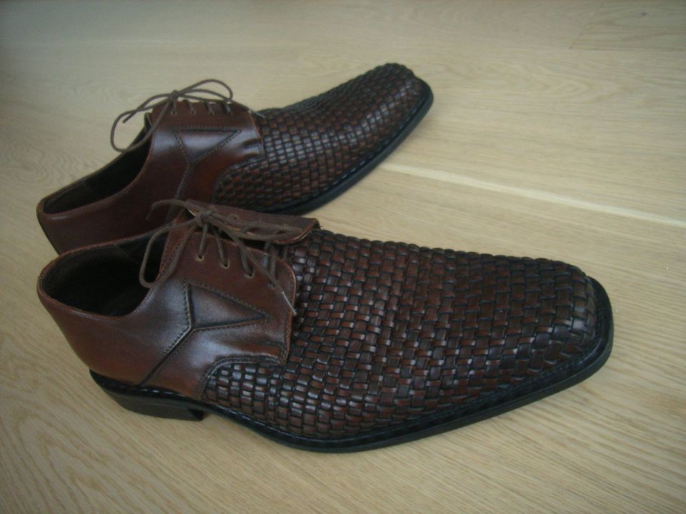 Romano Mazzante Gr. 44 Herren Leder Schuhe Halbschuhe, Burgundy in Pforzheim