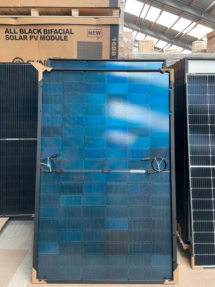 SUNKET 450 Watt TopCon Bifacial GLAS-GLAS N-Typ PV Panel Solarmodul Photovoltaikmodul Full Black schwarzer Rahmen in Seesen