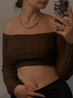 Off shoulder / Cropped Top / Long sleeve braun Nordrhein-Westfalen - Unna Vorschau