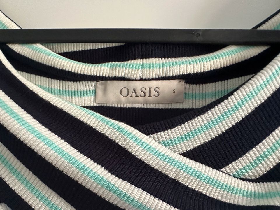 Oasis Kleid Midi Bateau Ausschnitt 36 / S Viskose blau grün weiß in Bremen