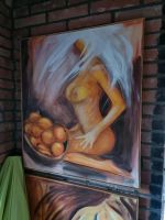 Wandbild mit Holzrahmen- Dame mit leckerem Obst Buchholz-Kleefeld - Hannover Groß Buchholz Vorschau