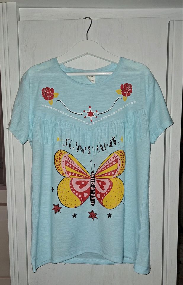 Zara T-Shirt Fransen Gr. 140 Schmetterling in Regensburg