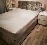 Bett 160×200 Samt grau Silber plus Gardinen inkl Berlin - Spandau Vorschau