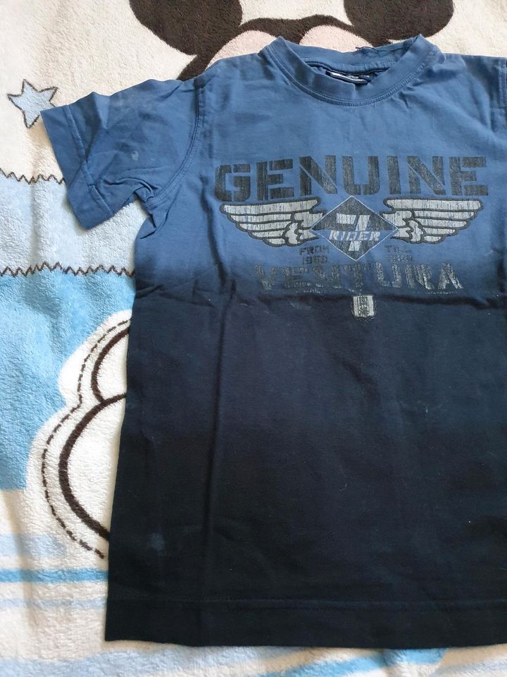 T-Shirt RMTX Gr. 116 blau Farbverlauf fleckig Shirt Sommershirt in Rostock