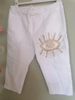 Italy Shorts kurze Hose weiß gold Auge Strass OneSize 38 40 42 44 Sachsen-Anhalt - Weißenfels Vorschau