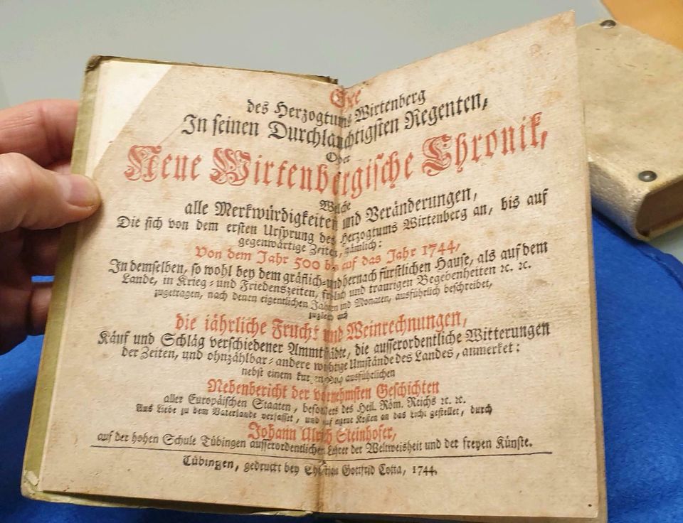 württembergische Chronik 500-1744, wirtembergische Chronik 18.Jhd in Remshalden