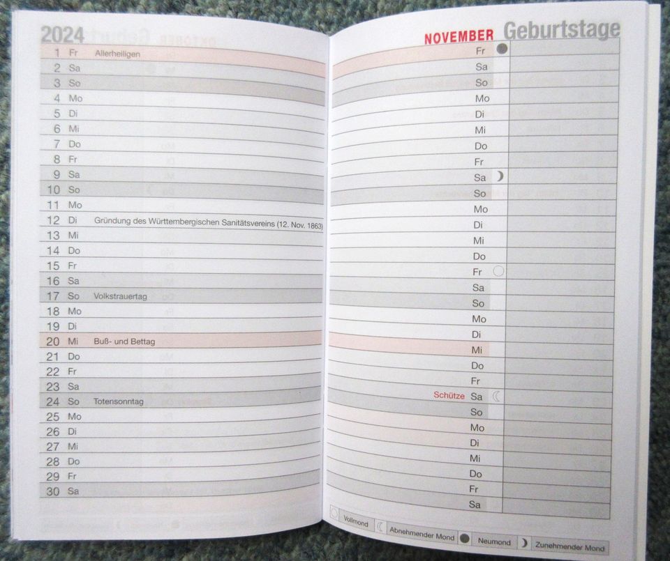 DRK Jahresplaner 2024 Terminkalender 1 Monat/Doppels. Schulferien in Lübeck