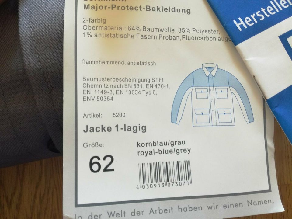 Planam Arbeitsjacke kornblau/grau Gr. 62 in Maßweiler