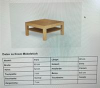 Couch Tisch Echtholz 80x60x52 Nürnberg (Mittelfr) - Oststadt Vorschau