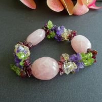 Armband Elastisch Rosenquarz, Amethyst, Citrin , Peridot Baden-Württemberg - Heilbronn Vorschau