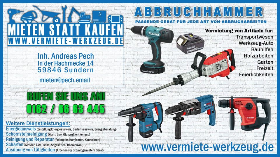 ⚡ Mieten Bohrmaschine Bosch Leihen Sundern Bohrer Löcher Holz ⚡ in Sundern (Sauerland)