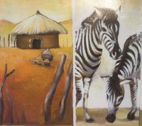 Wandbild Thema Afrika Dorf Zebra Dekoration Köln - Blumenberg Vorschau