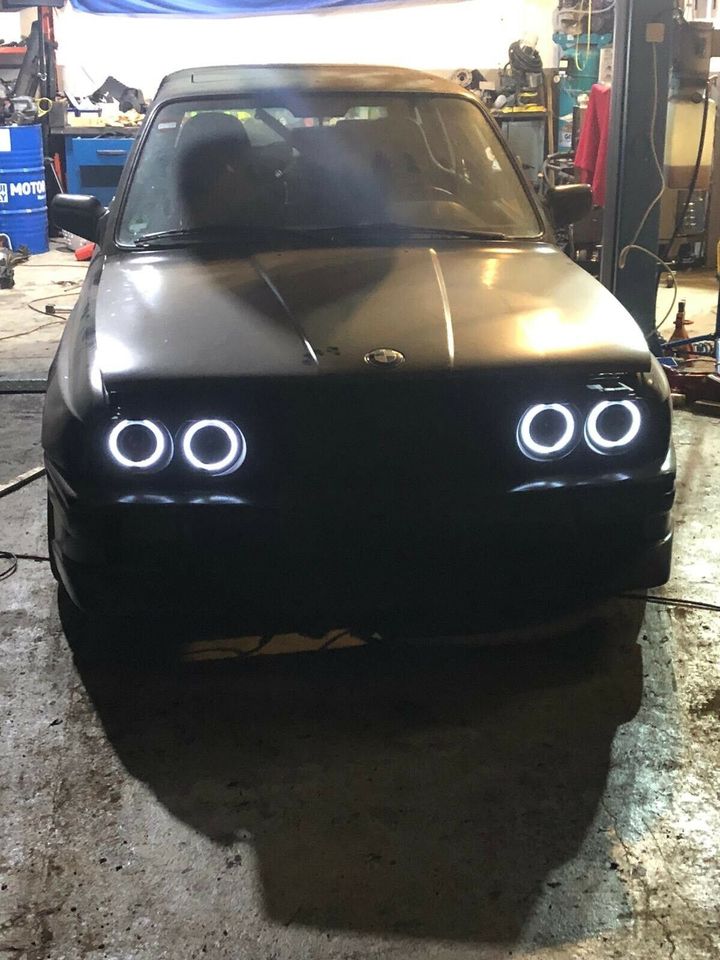 LED Angel Eyes Scheinwerfer für BMW 3er E30 82-94 schwarz