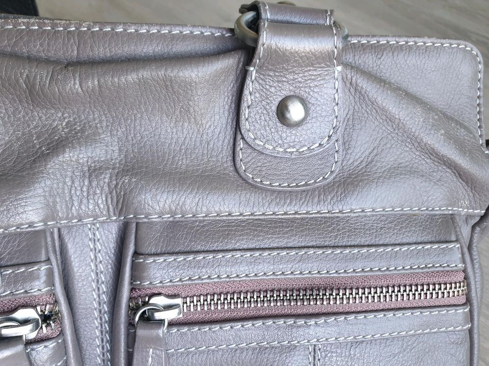 Fabiani Schultertasche | Leder | taupe braun Henkeltasche in Dreieich