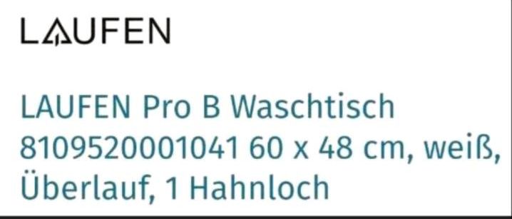 LAUFEN PRO B WASCHTISCH 60cm in Kaufbeuren