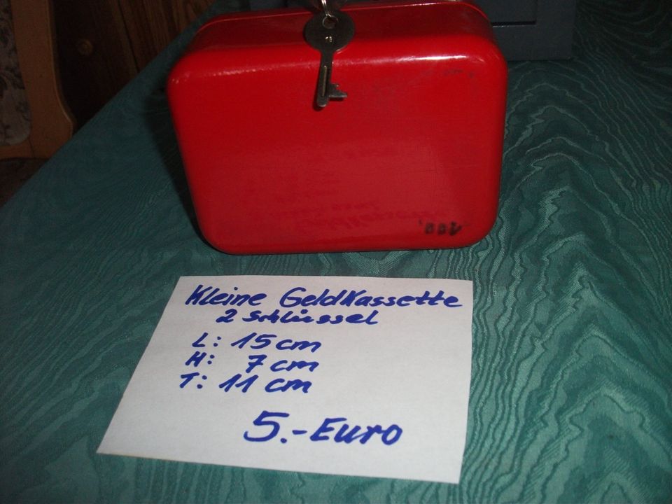 Geldkassette, Aufbewahrungsbox, aus Metall, 2 Schlüssel, in Torgelow