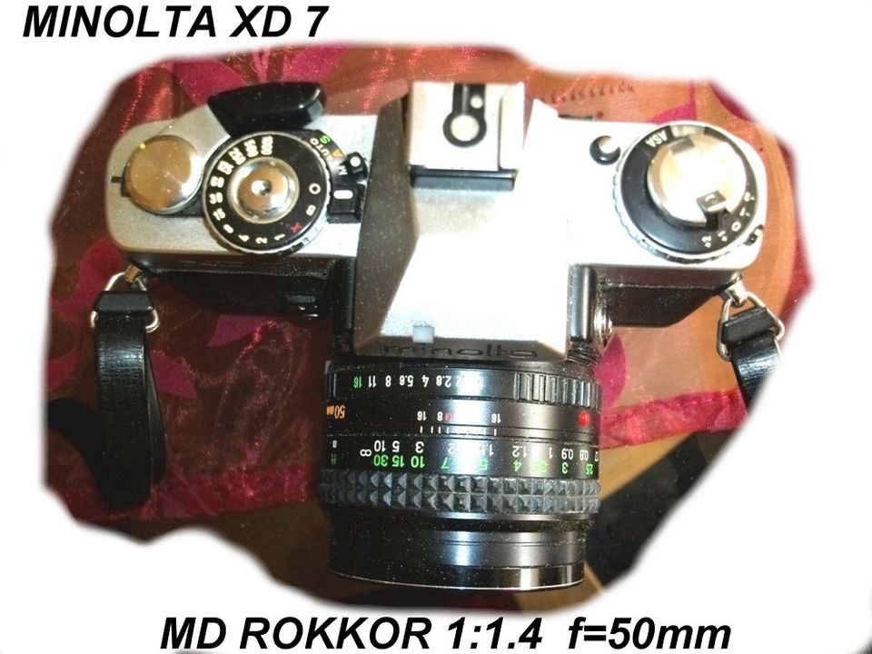 Minolta XD7 Kamera mit Tasche und Zubegör in Norderstedt