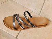 Bata Damen Zehentrenner Sandale schwarz silber Strass 38 wie Neu Niedersachsen - Geeste Vorschau