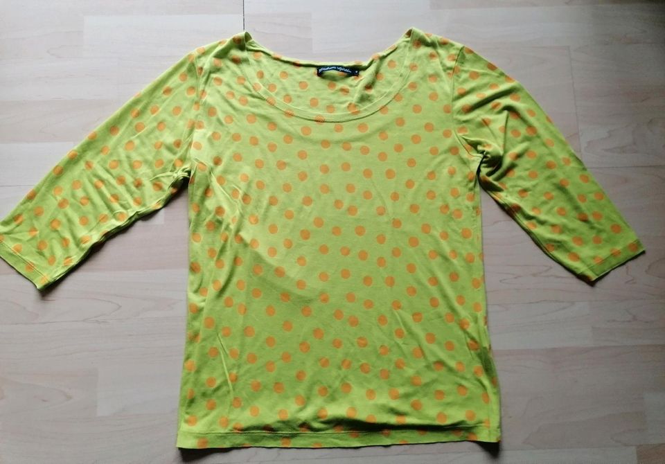 Gudrun Sjöden Shirt M Neongrün Dots Punkte Lagenlook in Grevenbroich