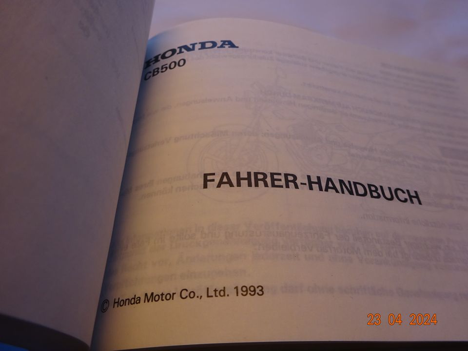 Honda CB 500  PC 26 Handbuch original, keine Kopie in Haibach Unterfr.