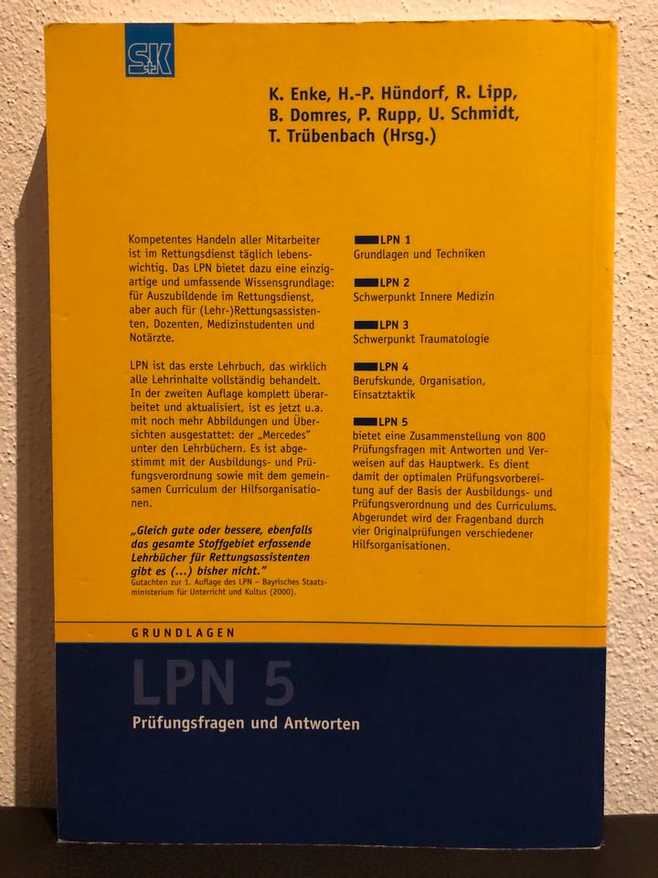 LPN 1-5 Lehrbuch für präklinische Notfallmedizin - S&K Verlag in Halle