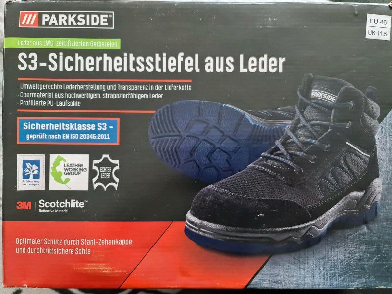 Lidl Parkside S3 Sicherheitsstiefel aus Leder 46 schwarz blau in  Baden-Württemberg - Karlsruhe | eBay Kleinanzeigen ist jetzt Kleinanzeigen