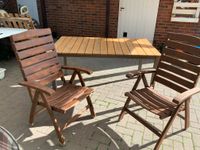 Tisch mit Alugestell + 2 Stühle, Hochlehner aus Holz gebraucht Niedersachsen - Bad Bentheim Vorschau