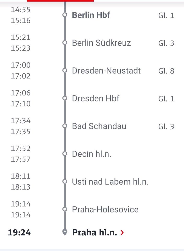 Fahrkarte Berlin --> Dresden --> Prag (Praha) 05.05.2024 in Landau in der Pfalz
