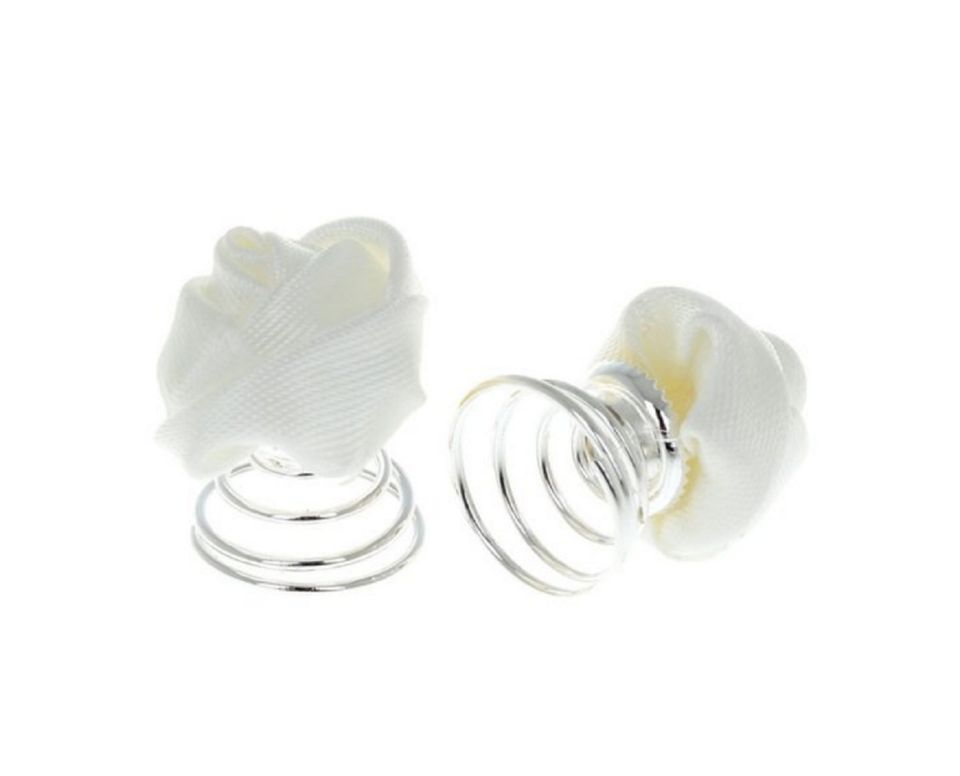 Curlies Haarschmuck Blume Weiß Rose Hochzeit Braut Kommunion in Meckenbeuren