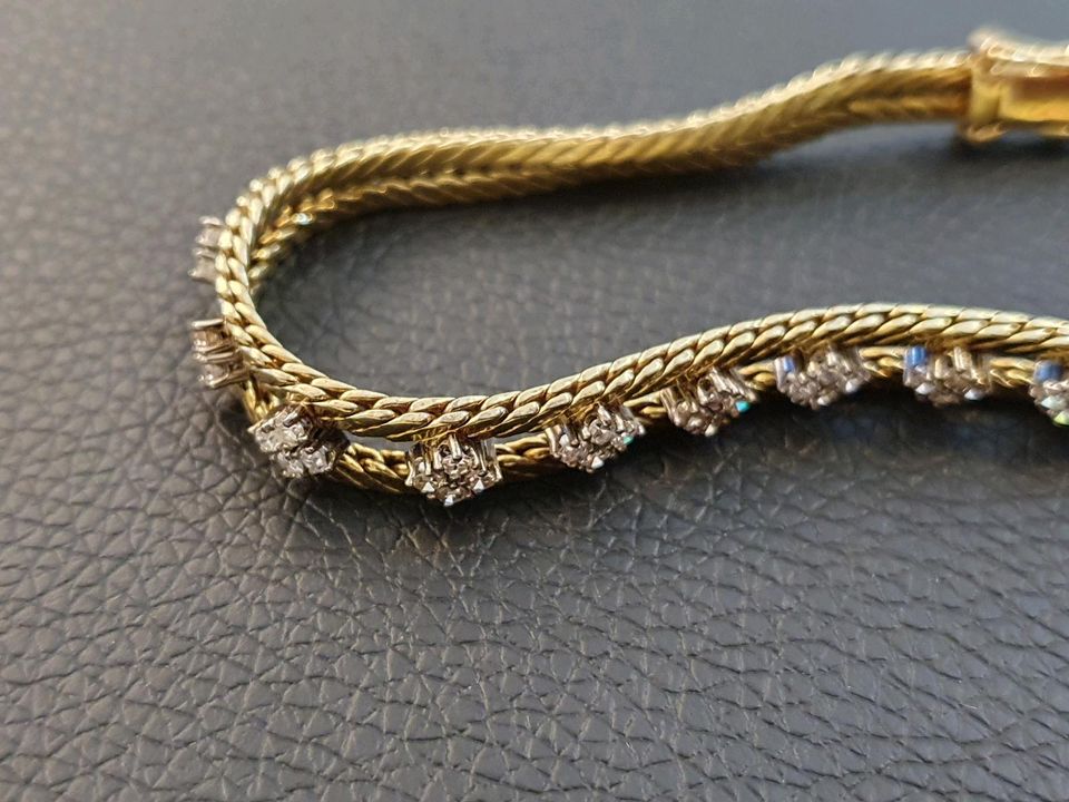 Brillantarmband, 585 Gold, 19cm, 36 Brillanten zus. ca. 0,7ct in Gelsenkirchen