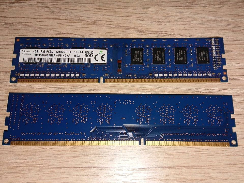 SK Hynix DDR3 RAM 4GB, 2 Stück Arbeitsspeicher (insgesamt 8GB) in Schwabach