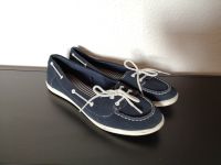 Ballerinas Loafer Blau-Weiß mit Schnüren Leder | Größe 42 Nordrhein-Westfalen - Steinheim Vorschau