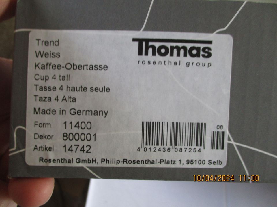 Thomas Trend, weiß, 11 Obertassen & Kanne in Hürth