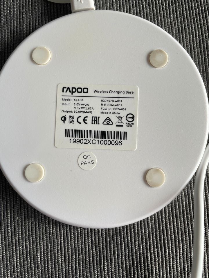 Rapoo XC100 Ladepad Wireless Charger+ Lade Adapter für alte Handy in Brühl