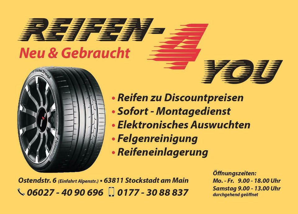 1satz 185/50R16 81H CONTINENTAL ECOCONTACT5 7mm in Stockstadt a. Main