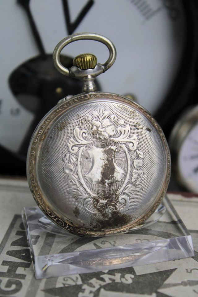 Französische Herren Taschenuhr aus dem Jugendstil, 800er Silber in Fürth