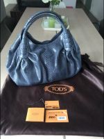 ❤️ TOD'S Ivy Sacca Media Bag Tasche Blue Python Leder NEUw. ❤️ Rheinland-Pfalz - Maikammer Vorschau