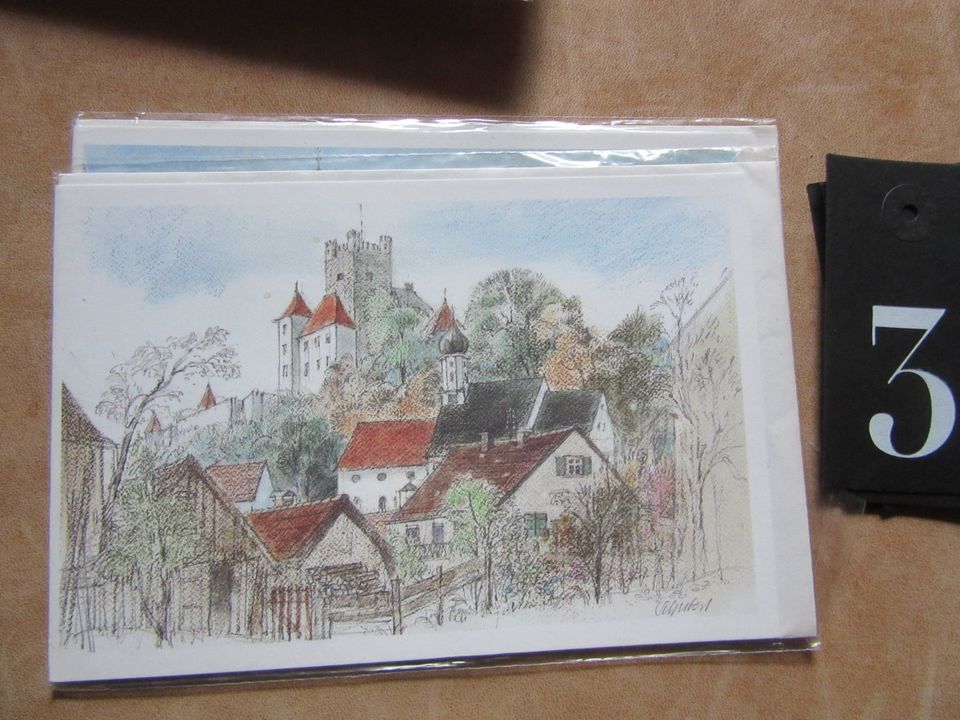 Günzburg Ansichten Künstler Brief Karten mit Umschlag mehrere in Ichenhausen