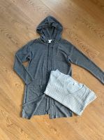 H&M lange Strickjacke XS S 34 36 offener Cardigan grau Kapuze Baden-Württemberg - Kuchen Vorschau