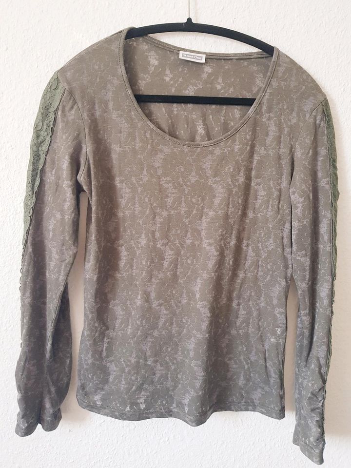 Street One M 38 Khaki grau Glitzer Oberteil Shirt langarm neu in Köln