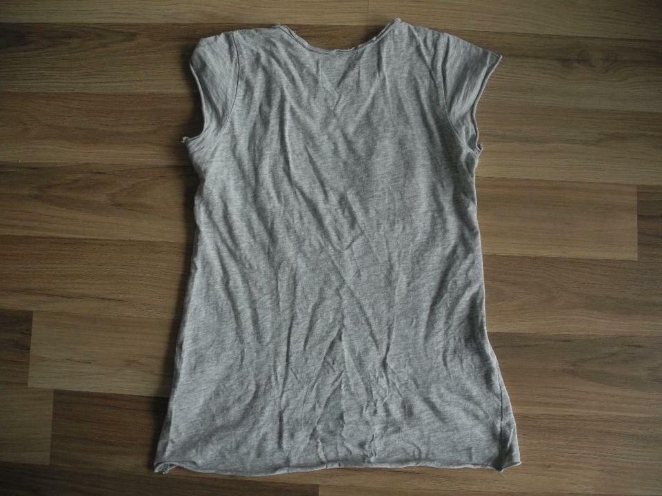 Shirt grau mit USA Fahne Pailletten Gr. 140 in Baumwolle in Neckargemünd