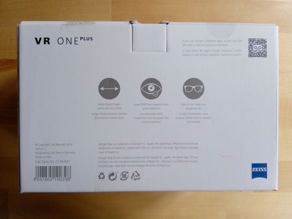 Virtual Reality Brille VR One Plus Zeiss Gaming OVP in Potsdam
