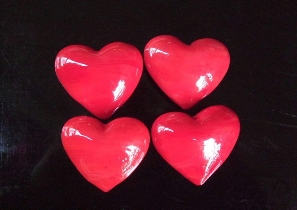 ‘Hearts of Glass‘ / 4 Stck. – Glas-Herzen 5 cm – neu in Herford