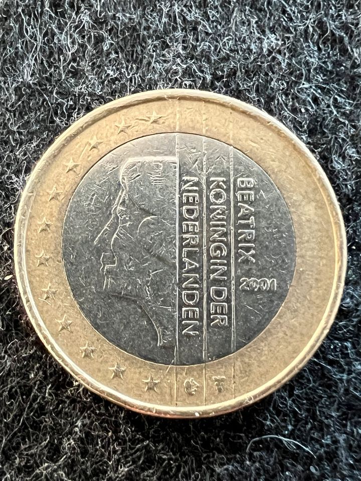 1 Euro Münze Beatrix Königin der Niederlande 2001 in Hamburg