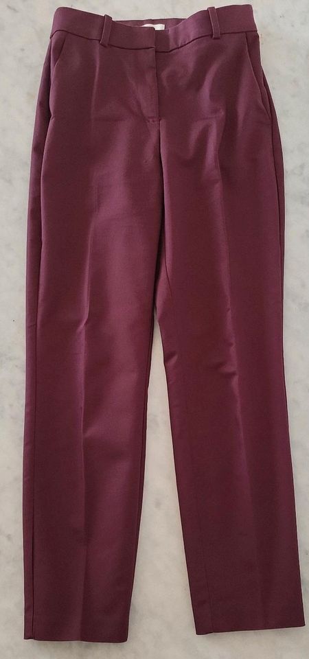 H&M Hose Damen bordeaux Stoffhose in Waldbrunn