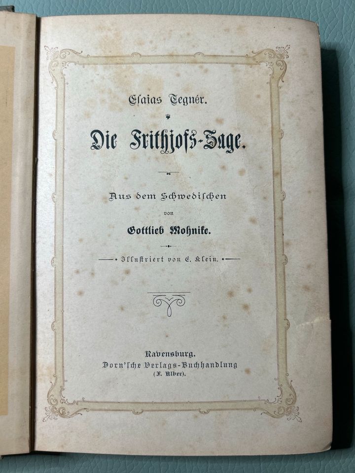 Antik Buch 1840 Esaias Tegner / illustrated by F.Klein in Neufraunhofen