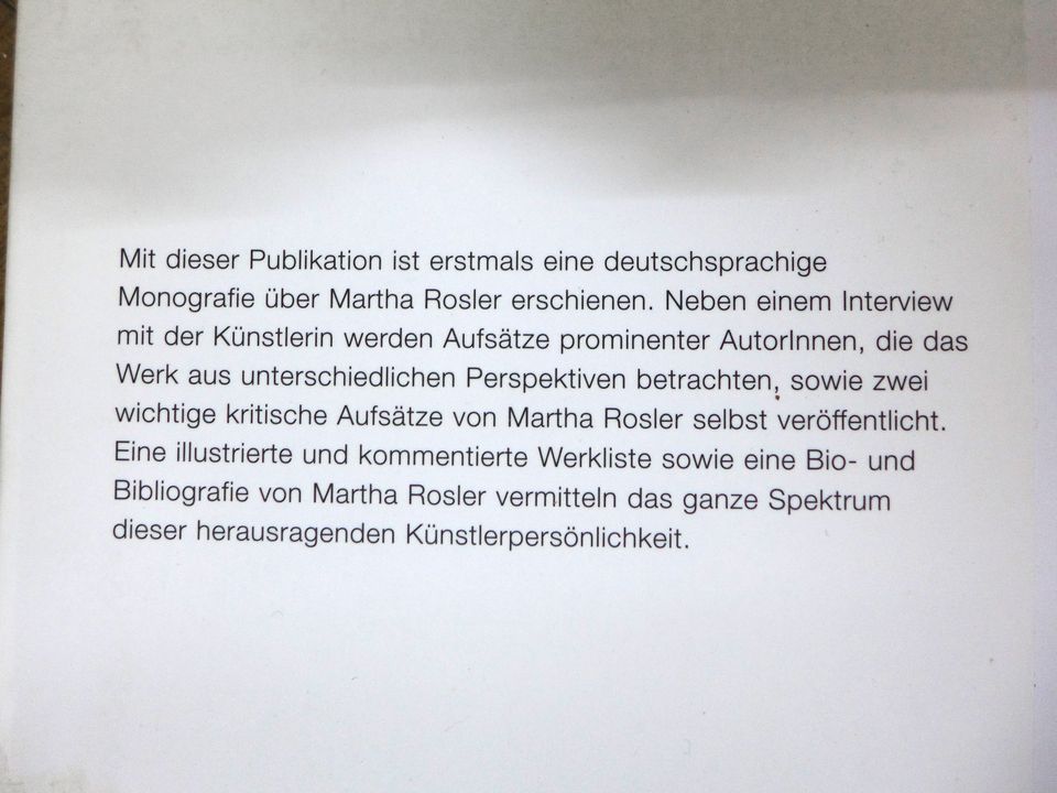 Martha Rosler Positionen in der Lebenswelt rar Manufactum in Freising